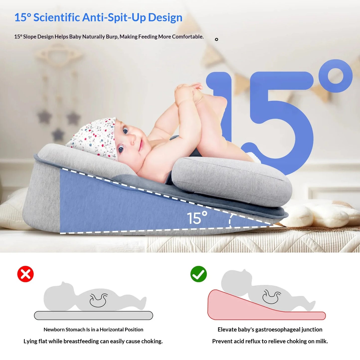 Baby Pillow//Anti-Reflux Flat Head Prevention